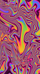 Abstract psychedelic background with rainbow smudges and stains, like on gasoline film. Vertical format for stories and posts.