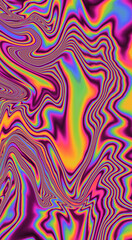 Abstract psychedelic background with rainbow smudges and stains, like on gasoline film. Vertical format for stories and posts.