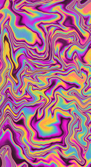 Obraz premium Abstract psychedelic background with rainbow smudges and stains, like on gasoline film. Vertical format for stories and posts.