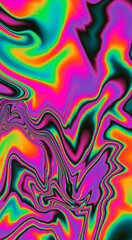 Abstract psychedelic background with rainbow smudges and stains, like on gasoline film. Vertical format for stories and posts.