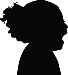 a cute girl head silhouette vector