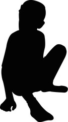 a boy body silhouette vector
