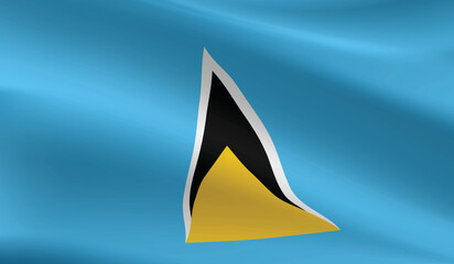 Saint Lucia flag background.Waving Saint Lucia flag vector