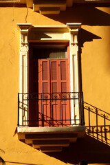 Fototapeta premium Traditional local architecture , a pretty balcony in Hamra, street, Beirut, Lebanon.