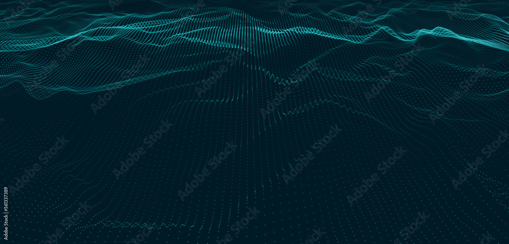 Poster abstract futuristic background. big data visualization. network connection. data transfer. 3d render
