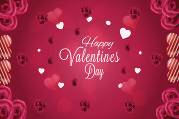 Holiday valentines day 14 february and stylish love background celebration greeting card design 44