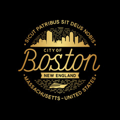 Boston Massachusetts vector design template.