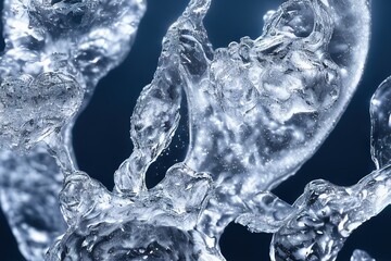 Close-up of icey water melting, still liquid ice concept