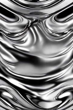 Liquid flowing silver, smooth silver texture