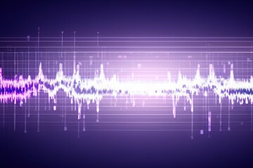 Sound waves audio visualization, blue and white futuristic soundwaves concept