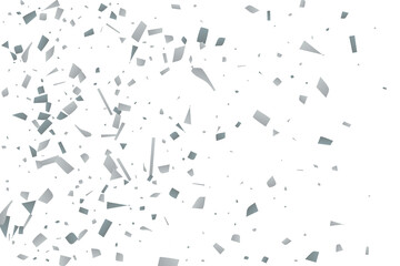 Silver glitter confetti on a white background. Decorative element.