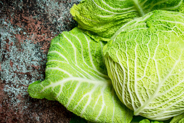 Obraz premium Juicy green cabbage.