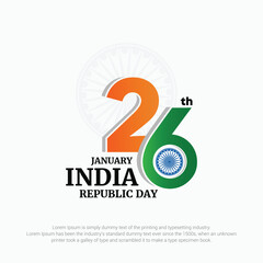 Happy Indian Republic day celebration Typography.
