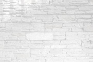 white wall texture of gray tone stone wall for background, white slate decorative pattern wall texture.