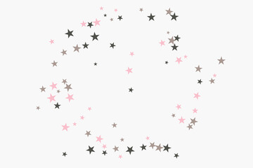 Star confetti. Silver casual confetti background. Bright design pattern.