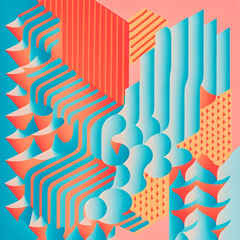 Risograph pattern, trendy retro 80s and 90s style illustration Generative AI