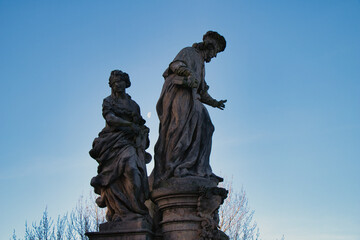Fototapeta premium Statue of Ivo of Kermartin, Charles Bridge. Prague. Czech Republic.