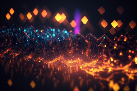 Glowing binarny code abstract background. Generative AI