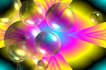 An abstract combination of spacey spheres