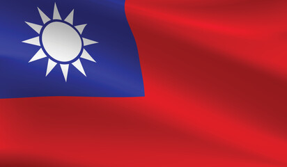 Taiwan flag background.Waving Taiwanese flag vector