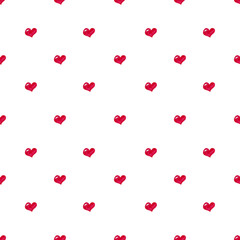 seamless pattern with red hearts