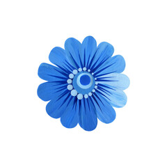 Ukrainian folk art of Petrykivka blue flower