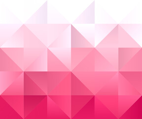 Abstract multi-colored mosaic pattern with color gradient, made of red and pink triangles. Full frame geometric triangular background. Copy space.