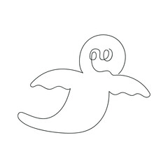 Ghost drawn in one continuous line. One line drawing, minimalism. Vector illustration.