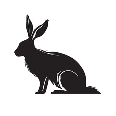 Minimal rabbit vector illustration. Hare icon of wild bunny animal. Simple modern logo. Cute concept drawing. Business or company identity. Clean modern graphic illustration. Concept of speed.