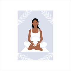 Pregnant woman in lotus pose