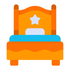 Single Bed Flat Icon