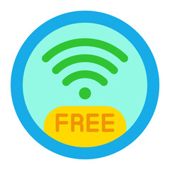 Free Wifi Flat Icon