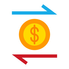 Money Transfer Flat Icon