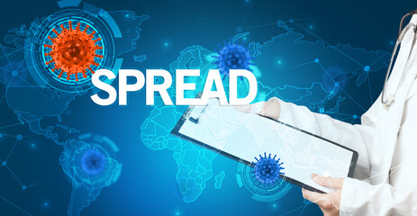 Doctor fills out medical record