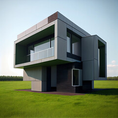 Fototapeta na wymiar A modern house architecture - generative ai