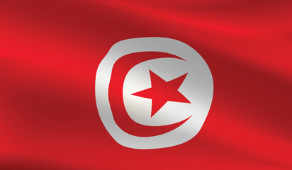 Tunisia flag background.Waving Tunisian flag vector