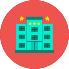 Five Stars Multicolor Circle Flat Icon