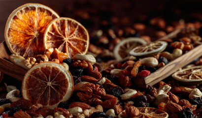 Dried fruits and nuts.