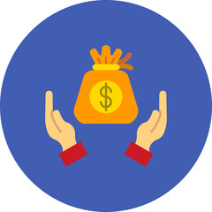 Savings Multicolor Circle Flat Icon