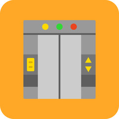 Elevator Multicolor Round Corner Flat Icon