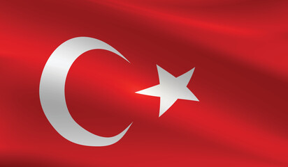 Turkey flag background.Waving Turkish flag vector