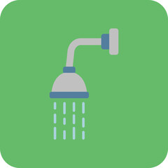 Shower Head Multicolor Round Corner Flat Icon