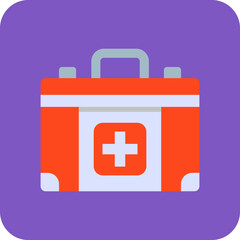 First Aid Kit Multicolor Round Corner Flat Icon