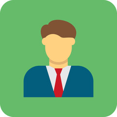 Accountant Multicolor Round Corner Flat Icon