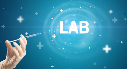 Fototapeta premium Syringe needle with virus vaccine