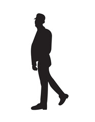silhouette of a person with a cane