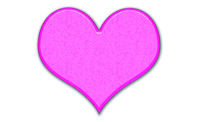 Corazón rosa de san valentín con volumen.