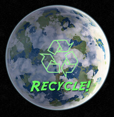 Recycle: A rendered view of the planet
