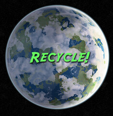 Recycle: A rendered view of the planet
