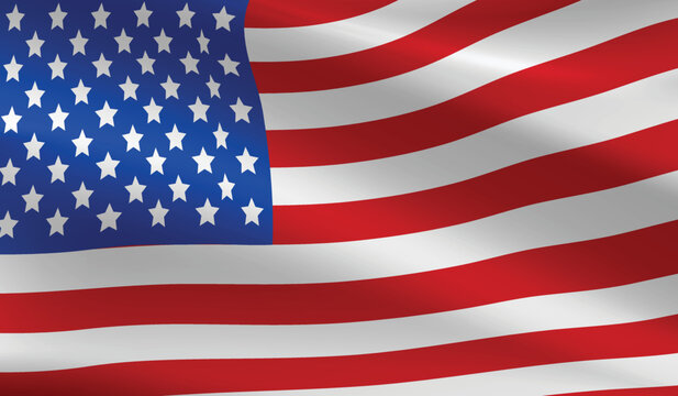 USA flag background.Waving American flag vector.zip